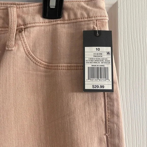 NWT Mossimo Denim High Rise Crop Jegging Power Stretch 10/30R Light Pink Gold - Picture 6 of 6
